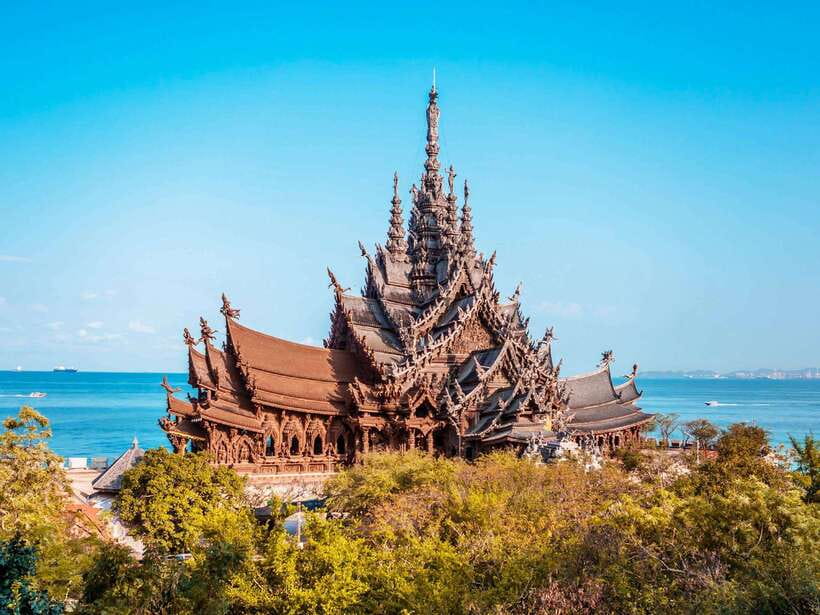 From Bangkok: Pattaya Koh Larn & Sanctuary of Truth Day Trip - A Wood-Only Temple and a Beach Escape, All in One Long Day