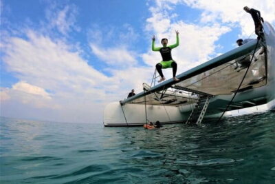 Pattaya: 3 Islands one day trip on Catamaran with Lunch - Koh Phai: uninhabited island time with a flybridge waterslide