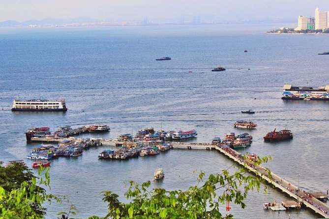Pattaya Discovery Tour with Floating Market, View Points - Big Buddha Hill (Wat Phra Yai) at 10:30: temple views from far away