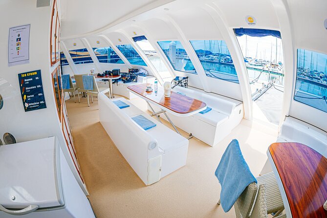 Pattaya Full-Day 3 Tropical Island tour Snorkeling Cruise Buffet - Stop 1: Serenity Yachting catamaran cruise and the Koh islands block